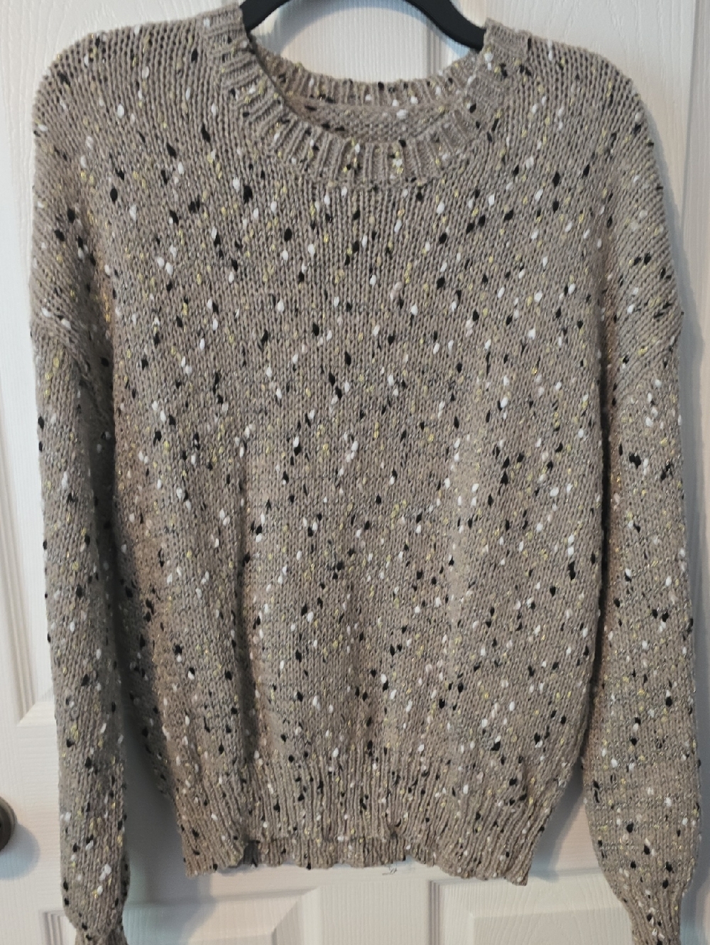 Cozy Speckled Taupe Crewneck Sweater
